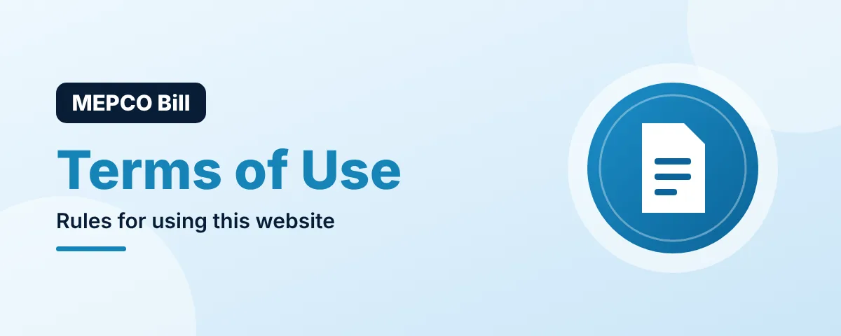 MEPCO Bill terms of use