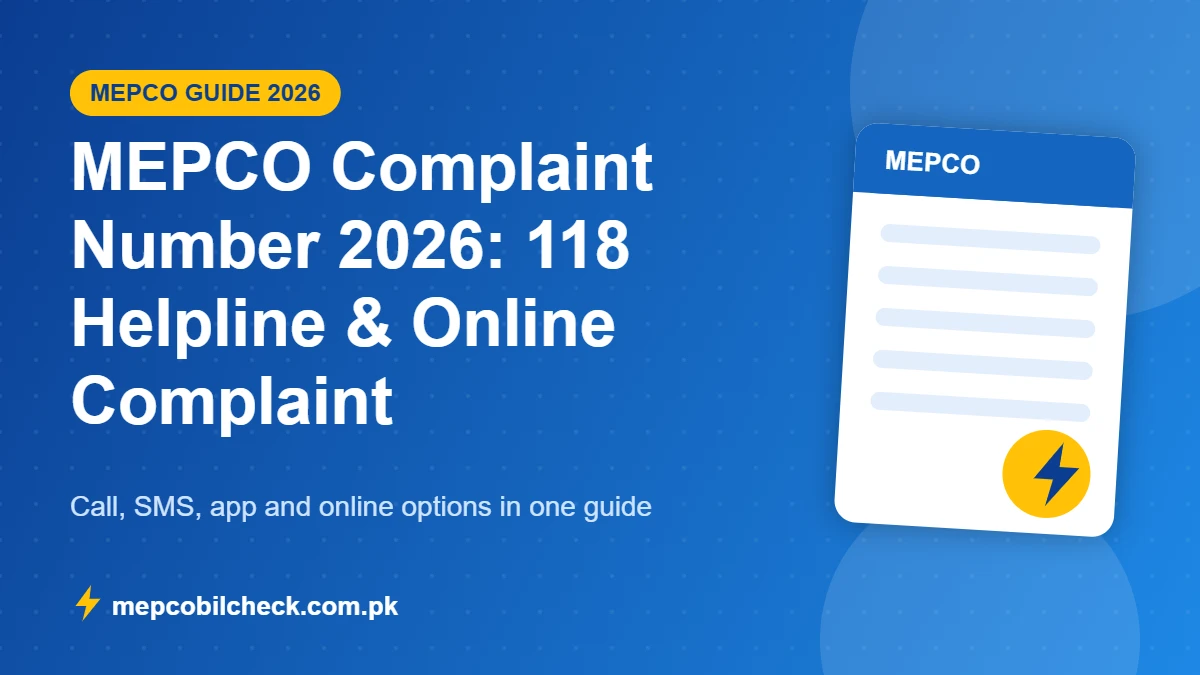 MEPCO complaint number 118 helpline guide