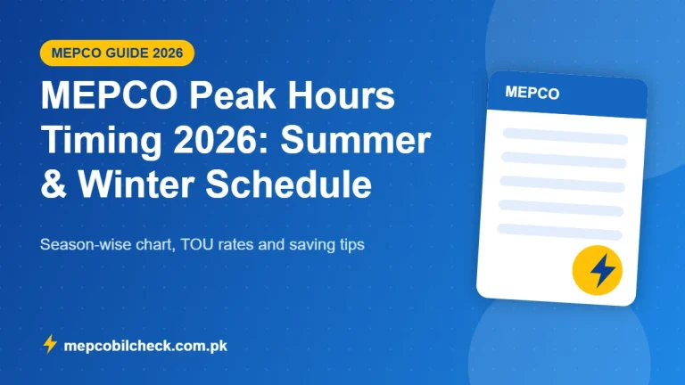 MEPCO peak hours timing 2026